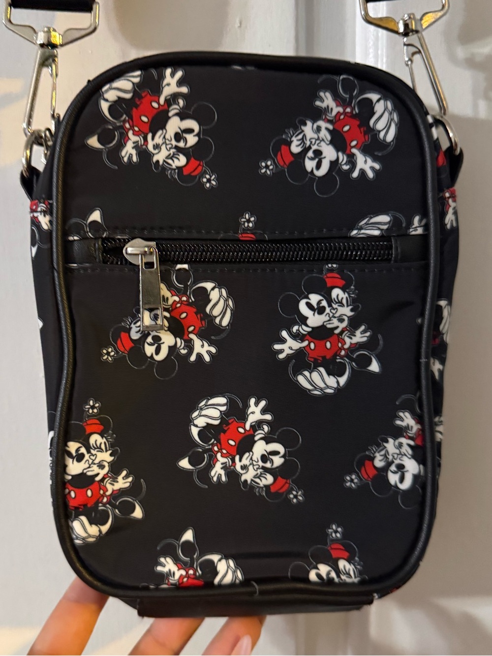 Black Minnie & Mickey Mouse Crossbody Bag